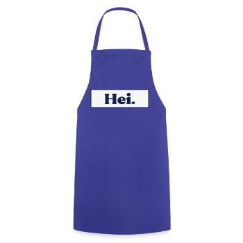 Finnland Hei Hallo Begrüßung - Kochschürze - Royalblau - Vorne - AI Model Male 185 dark (185cm)