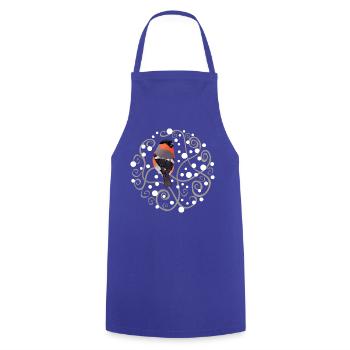 Verfilzte Hecke – Weihnachts-Ochselfink - Kochschürze - Royalblau - Vorne - AI Model Male 185 dark (185cm)