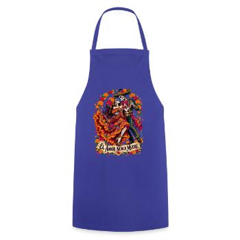 Liebe bleibt: Dia Muertos Paar - Kochschürze - Royalblau - Vorne - AI Model Male 185 dark (185cm)