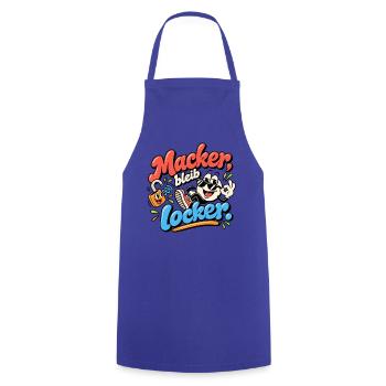 Macker bleib locker Cartoon Spruch - Kochschürze - Royalblau - Vorne - AI Model Male 185 dark (185cm)