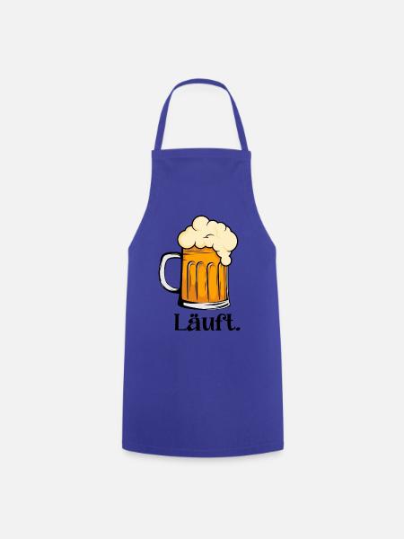 Läuft - Schäumender Bierkrug - Kochschürze - Royalblau