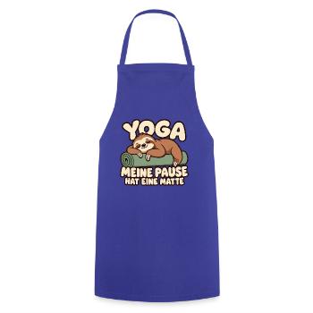 Yoga – Meine Pause hat eine Matte - Kochschürze - Royalblau - Vorne - AI Model Male 185 dark (185cm)