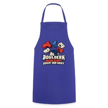 Bouldern – Mein Kopf sucht den Griff - Kochschürze - Royalblau - Vorne - AI Model Male 185 dark (185cm)