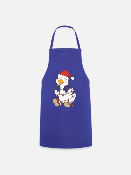 Süße Weihnachtsgans - Kochschürze - Royalblau