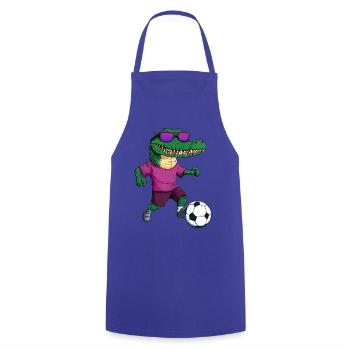 Alligator Fussball Krokodil - Kochschürze - Royalblau - Vorne - AI Model Male 185 dark (185cm)