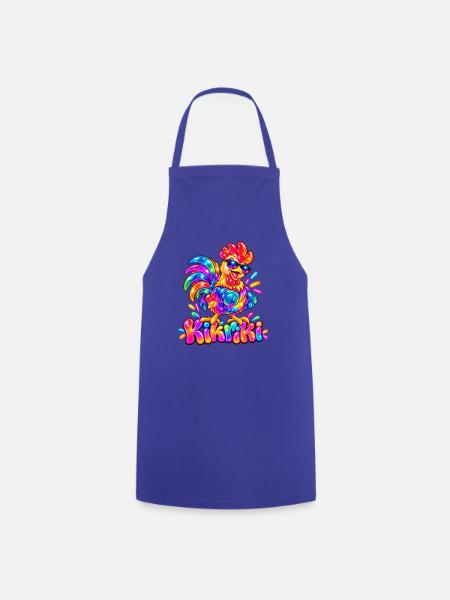 Buntes Huhn mit Sonnenbrille - Kochschürze - Royalblau