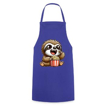 Lustiges Faultier Popcorn Kino Vampir Zähne Film - Kochschürze - Royalblau - Vorne - AI Model Male 185 dark (185cm)