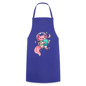 Süßer Axolotl als Astronaut mit Planet - Kochschürze - Royalblau - Vorne - AI Model Male 185 dark (185cm)