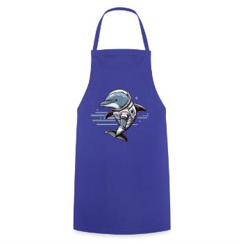 Delfin im Raumanzug – Blau - Kochschürze - Royalblau - Vorne - AI Model Male 185 dark (185cm)