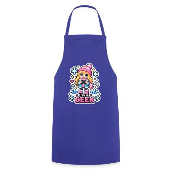 ICH BIN EIN NERD - Kawaii Wintermädchen - Kochschürze - Royalblau - Vorne - AI Model Male 185 dark (185cm)