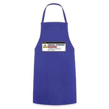 Manual Override  - Kochschürze - Royalblau - Vorne - AI Model Male 185 dark (185cm)