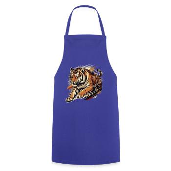 Wild Speed – Vintage Tiger Streetwear - Kochschürze - Royalblau - Vorne - AI Model Male 185 dark (185cm)
