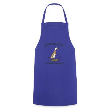 Laufente Sicherheitsdienst – Schnecken-Kontrolle - Kochschürze - Royalblau - Vorne - AI Model Male 185 dark (185cm)