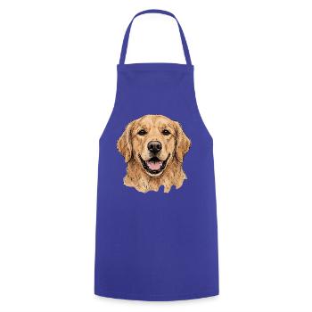 Goldener Retriever Porträt Illustration - Kochschürze - Royalblau - Vorne - AI Model Male 185 dark (185cm)