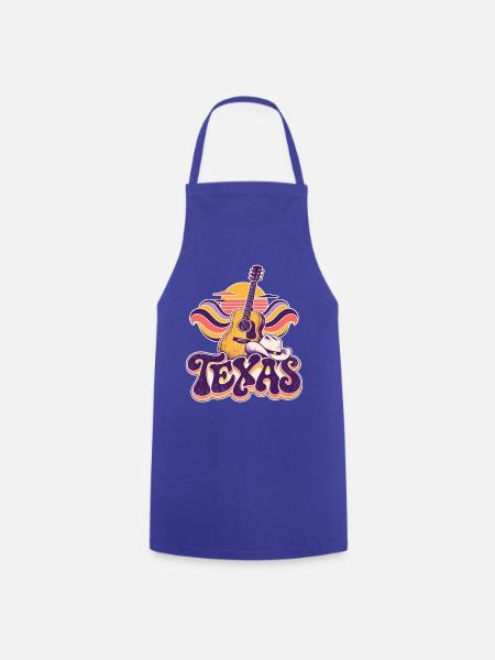 Texas Sunset Gitarre Retro - Kochschürze - Royalblau