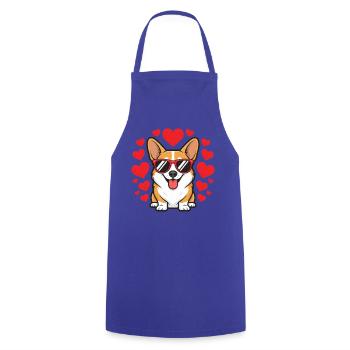 Corgi Valentine Hearts Sonnenbrille Welpenliebe - Kochschürze - Royalblau - Vorne - AI Model Male 185 dark (185cm)