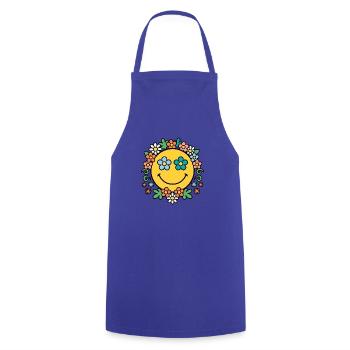 Blumenkranz Sonnenschein - Kochschürze - Royalblau - Vorne - AI Model Male 185 dark (185cm)