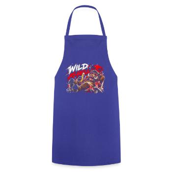Wild As Hell Wildschwein mit Bier - Kochschürze - Royalblau - Vorne - AI Model Male 185 dark (185cm)