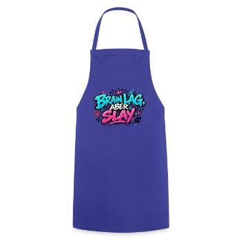 Brain Lag Aber Slay Neon Graffiti - Kochschürze - Royalblau - Vorne - AI Model Male 185 dark (185cm)