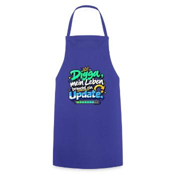 Digga Update Leben Graffiti - Kochschürze - Royalblau - Vorne - AI Model Male 185 dark (185cm)