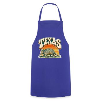 Texas Armadillo Retro Sonnenuntergang - Kochschürze - Royalblau - Vorne - AI Model Male 185 dark (185cm)