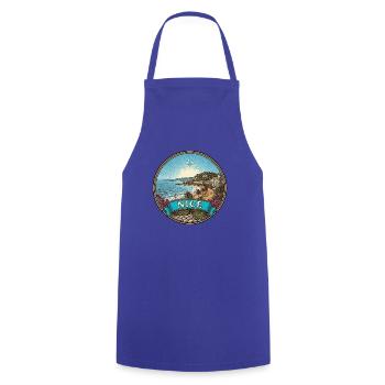 Schönes Frankreich Reiseabzeichen Promenade Anglais Geschenk - Kochschürze - Royalblau - Vorne - AI Model Male 185 dark (185cm)