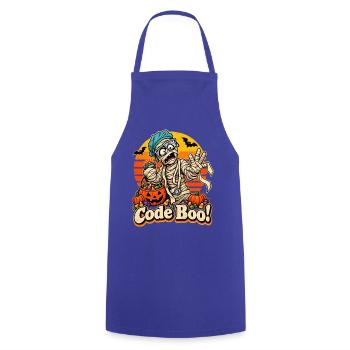 Halloween Mumienarzt Code Boo Notfall - Kochschürze - Royalblau - Vorne - AI Model Male 185 dark (185cm)