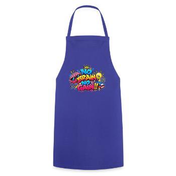 KEIN GEHIRN, KEIN GEWINN – Das Graffiti der Gehirne! - Kochschürze - Royalblau - Vorne - AI Model Male 185 dark (185cm)