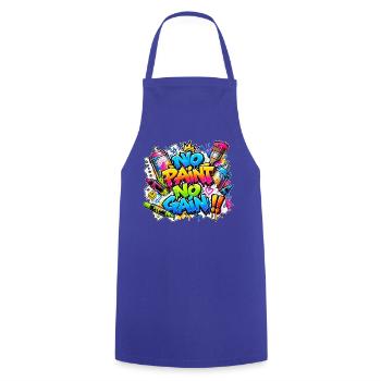 KEIN ANMALEN, KEIN WINS, Aufkleber – Graffiti, das knallt! - Kochschürze - Royalblau - Vorne - AI Model Male 185 dark (185cm)