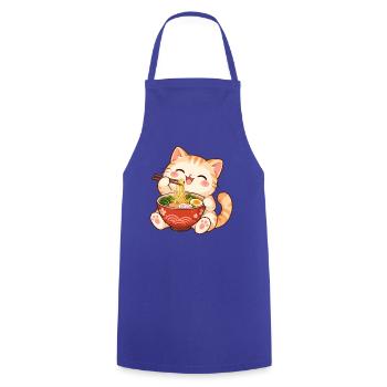 Katze, Ramen, Japanische Nudeln, Süßes Kätzchen - Kochschürze - Royalblau - Vorne - AI Model Male 185 dark (185cm)
