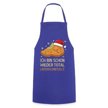 Ich Bin Schon Wieder Total Unterschnitzelt Xmas - Kochschürze - Royalblau - Vorne - AI Model Male 185 dark (185cm)