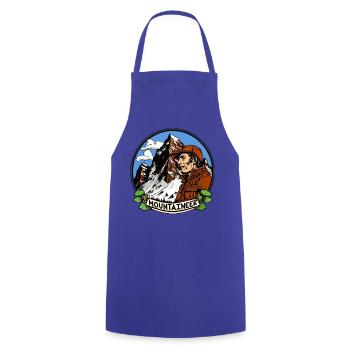Bergsteiger Alpinisten - Kochschürze - Royalblau - Vorne - AI Model Male 185 dark (185cm)