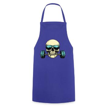 Totenkopf Sonnenbrille Hantel - Kochschürze - Royalblau - Vorne - AI Model Male 185 dark (185cm)