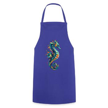 Türkis-Seepferdchen - Kochschürze - Royalblau - Vorne - AI Model Male 185 dark (185cm)