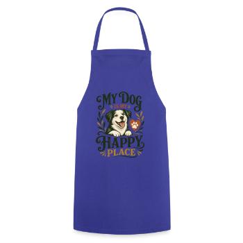 Mein Hund ist mein Glücksort – Design für Hundeliebhaber - Kochschürze - Royalblau - Vorne - AI Model Male 185 dark (185cm)
