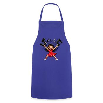 PolkaDots Mädchen zerbricht Glas - Kochschürze - Royalblau - Vorne - AI Model Male 185 dark (185cm)