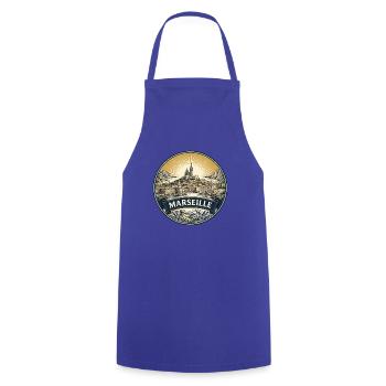 Marseille Frankreich Reiseabzeichen Notre Dame Geschenk - Kochschürze - Royalblau - Vorne - AI Model Male 185 dark (185cm)