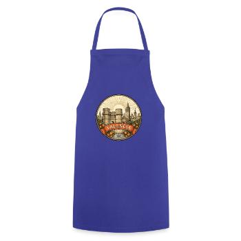Valencia Spanien Reiseabzeichen Serranos Towers Geschenk - Kochschürze - Royalblau - Vorne - AI Model Male 185 dark (185cm)