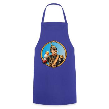 Kaiser Wilhelm mit Sonnenbrille und Cocktail - Kochschürze - Royalblau - Vorne - AI Model Male 185 dark (185cm)