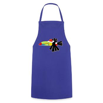 Weihnachtskielschnabel-Tukan - Kochschürze - Royalblau - Vorne - AI Model Male 185 dark (185cm)