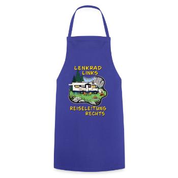 CAMPING LENKRAD LINKS REISELEITUNG RECHTS - Kochschürze - Royalblau - Vorne - AI Model Male 185 dark (185cm)