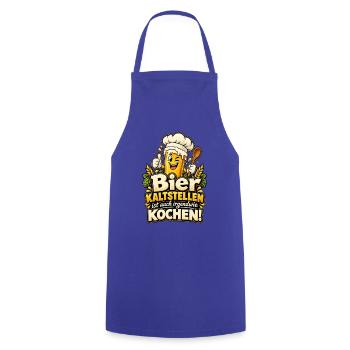 Bier kaltstellen ist auch irgendwie Kochen! - Kochschürze - Royalblau - Vorne - AI Model Male 185 dark (185cm)
