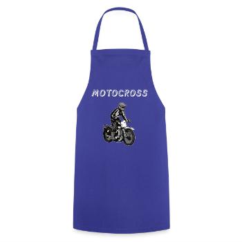 motocross - Kochschürze - Royalblau - Vorne - AI Model Male 185 dark (185cm)