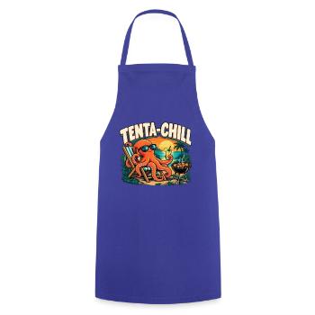 Tenta-Chill – Entspannter Oktopus am Grill - Kochschürze - Royalblau - Vorne - AI Model Male 185 dark (185cm)