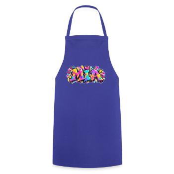 MIA Graffiti Name Street Art Neon Hip Hop - Kochschürze - Royalblau - Vorne - AI Model Male 185 dark (185cm)