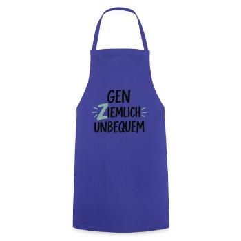 Gen Ziemlich Unbequem Spruch – Statement - Kochschürze - Royalblau - Vorne - AI Model Male 185 dark (185cm)