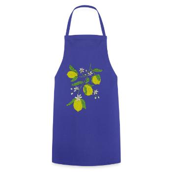 Zitronenzweig Glitzerdesign - Kochschürze - Royalblau - Vorne - AI Model Male 185 dark (185cm)