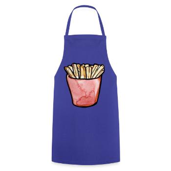 Aquarellpommes frites in Pink Cup - Kochschürze - Royalblau - Vorne - AI Model Male 185 dark (185cm)