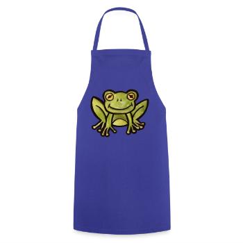 Aquarell Frosch-Anhänger - Kochschürze - Royalblau - Vorne - AI Model Male 185 dark (185cm)
