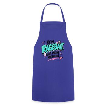 Kein Ragebait – Meine Meinung - Kochschürze - Royalblau - Vorne - AI Model Male 185 dark (185cm)